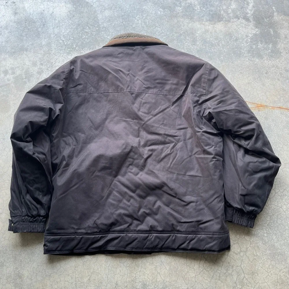 Alpine Design Mens Brown Sherpa Collar Quilted Field Jacket Coat Size L 91588